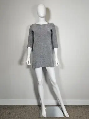 Theory | Dresses | Theory Gray Knit Mini Boatneck Navy Blue Black White ...